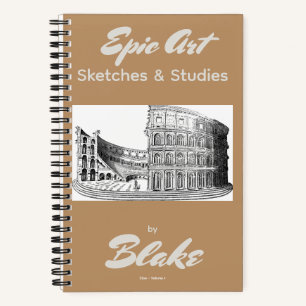 Personalisiertes Kunstskizzenbuch 2 Skizzen Karame Notizblock