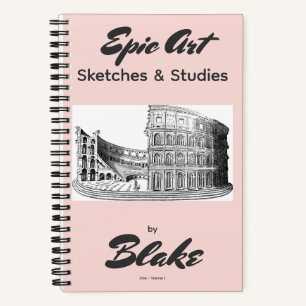 Personalisiertes Kunstskizzenbuch 2 Skizzen Pink S Notizblock