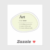 Personalisiertes Kunstwörterbuch-Definitions-Aufkl Aufkleber (Blatt)