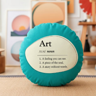 Personalisiertes Kunstwörterbuch Stil Türkis Kisse Rundes Kissen