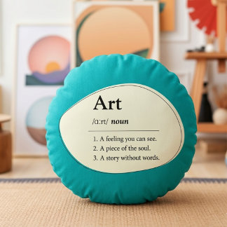 Personalisiertes Kunstwörterbuch Stil Türkis Kisse Rundes Kissen