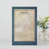 Personalisiertes Kupfer und Aquamarine Stationieru Briefpapier (Stehend Vorderseite)