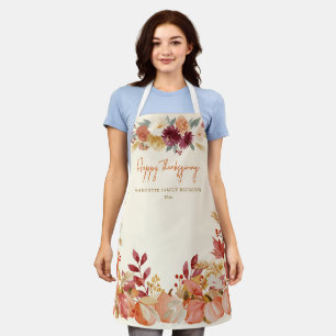 Personalisiertes Kürbis-Blumen-Happy-Thanksgiving Schürze