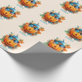 Personalisiertes Kürbis-Herbst-Halloween-Geschenk Geschenkpapier (Ecke)