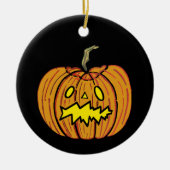 Personalisiertes KürbisHalloween-Ornament Keramik Ornament (Vorne)