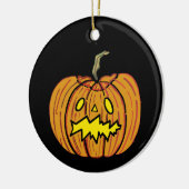 Personalisiertes KürbisHalloween-Ornament Keramik Ornament (Links)