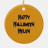 Personalisiertes KürbisHalloween-Ornament Keramik Ornament (Hinten)