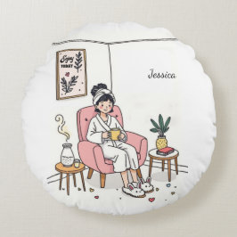 Personalisiertes Kuschelgeschenk für Freunde, süße Rundes Kissen