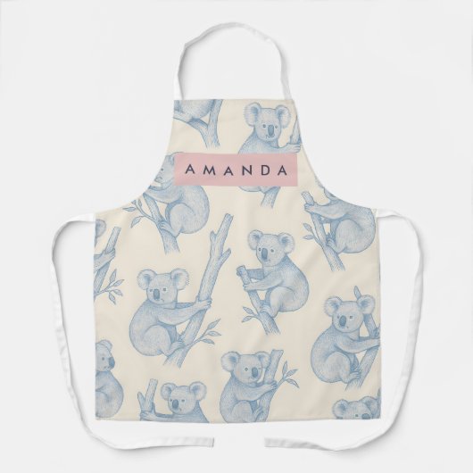 Personalisiertes Kuscheliges Koala-Muster Schürze (Vorderseite)