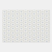 Personalisiertes Küsteninitial-Monogramm Geschenkpapier Set (Vorderseite)