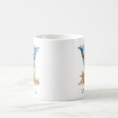 Personalisiertes Küstenmonogramm V Anfangsbuchstab Kaffeetasse (Mittel)