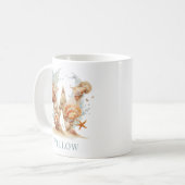 Personalisiertes Küstenmonogramm W Anfangsbuchstab Kaffeetasse (Vorderseite Links)