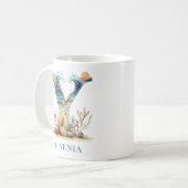 Personalisiertes Küstenmonogramm Y Anfangsbuchstab Kaffeetasse (Vorderseite Links)