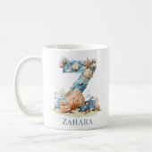 Personalisiertes Küstenmonogramm Z Anfangsbuchstab Kaffeetasse (Links)