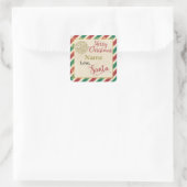 Personalisiertes Label "Frohe Weihnachtsfeier Lieb Quadratischer Aufkleber (Tasche)