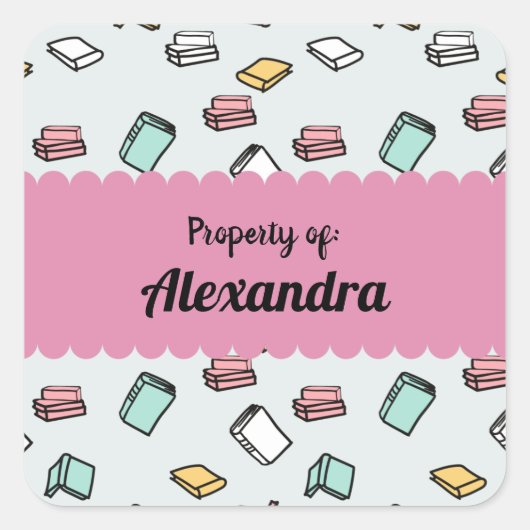 Personalisiertes Label für einfache, farbenfrohe B Quadratischer Aufkleber (Vorderseite)