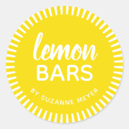 Personalisiertes Label für hausgemachte Lemon-Bars Runder Aufkleber