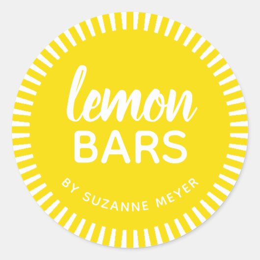Personalisiertes Label für hausgemachte Lemon-Bars Runder Aufkleber (Vorderseite)