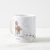 Personalisiertes Labradoodle Geburtstagsfeier Tass Kaffeetasse (Vorderseite Links)