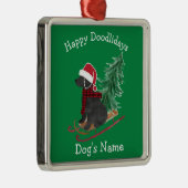 Personalisiertes Labradoodle Weihnachtsgeschirr Ornament Aus Metall (Rechts)