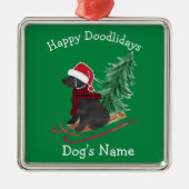 Personalisiertes Labradoodle Weihnachtsgeschirr Ornament Aus Metall (Vorne)