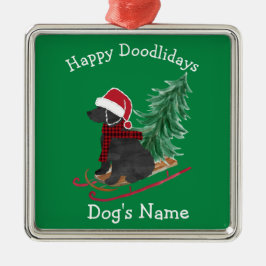 Personalisiertes Labradoodle Weihnachtsgeschirr Ornament Aus Metall