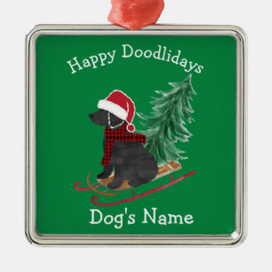 Personalisiertes Labradoodle Weihnachtsgeschirr Ornament Aus Metall