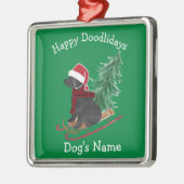 Personalisiertes Labradoodle Weihnachtsgeschirr Ornament Aus Metall (Links)