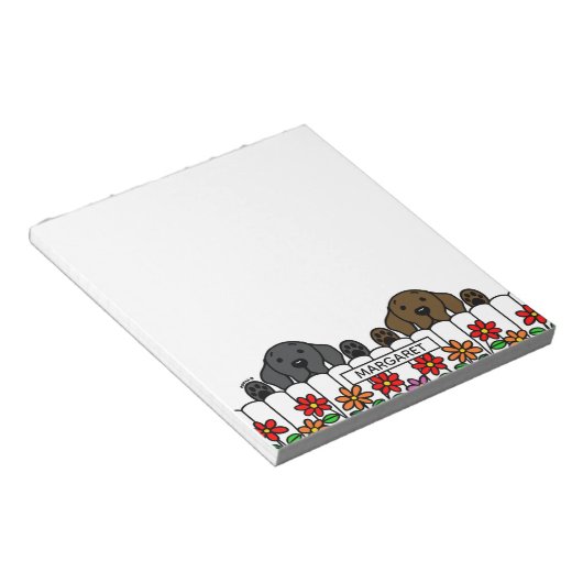Personalisiertes Labrador Duo, das den Editor ansc Notizblock (angewinkelt)