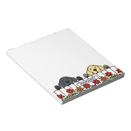 Personalisiertes Labrador Duo, das den Editor ansc Notizblock (angewinkelt)