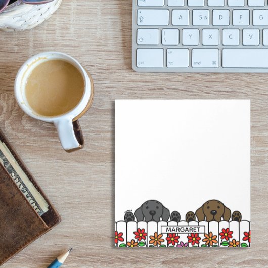 Personalisiertes Labrador Duo, das den Editor ansc Notizblock