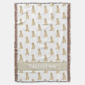 Personalisiertes Labrador (gelb) Decke (Vorderseite Vertikal)