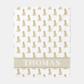 Personalisiertes Labrador (gelb) Fleecedecke (Vorderseite)