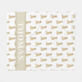 Personalisiertes Labrador (gelb) Fleecedecke (Vorderseite (Horizontal))