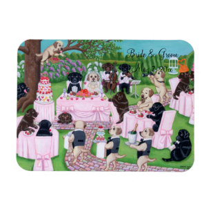 Personalisiertes Labrador Hochzeitsgemälde Magnet