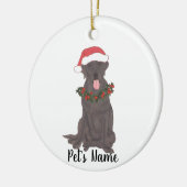 Personalisiertes Labrador (Schokolade) Keramik Ornament (Links)