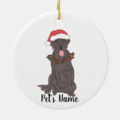 Personalisiertes Labrador (Schokolade) Keramik Ornament (Hinten)