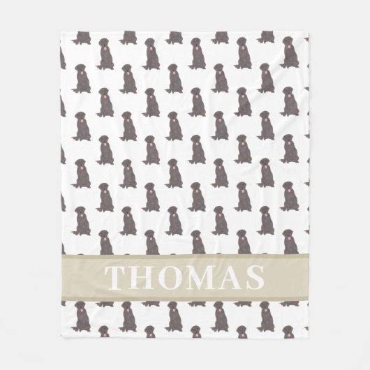 Personalisiertes Labrador (Schokoladenbraun) Fleecedecke (Vorderseite)