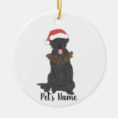 Personalisiertes Labrador (schwarz) Keramik Ornament (Vorne)