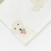 Personalisiertes Labrador (weiß) Fleecedecke (Ecke)