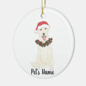 Personalisiertes Labrador (weiß) Keramik Ornament (Links)