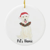 Personalisiertes Labrador (weiß) Keramik Ornament (Hinten)