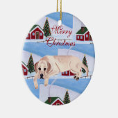 Personalisiertes Labrador-Welpen-Weihnachten Keramikornament (Rechts)