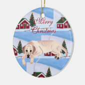 Personalisiertes Labrador-Welpen-Weihnachten Keramikornament (Links)
