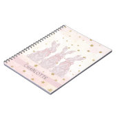 Personalisiertes Lace Bunny OsterNotebook Notizblock (Linke Seite)
