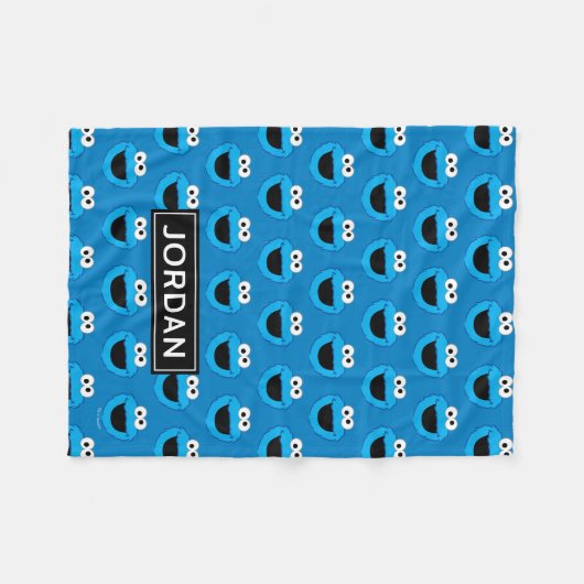Personalisiertes Lächeln des Keksmonstermusters Fleecedecke (Vorderseite (Horizontal))
