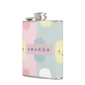 Personalisiertes Lächeln Pastel Süßigkeiten Kawaii Flachmann (Links)