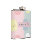 Personalisiertes Lächeln Pastel Süßigkeiten Kawaii Flachmann (Rechts)