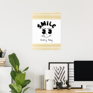 Personalisiertes "Lächle jeden Tag" Kunst-Gesichts Poster