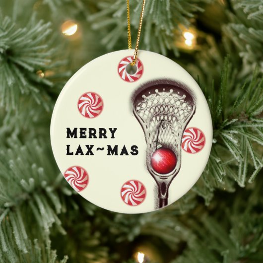 Personalisiertes Lacrosse-Geschenk Keramikornament (Baum)